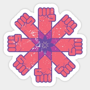 hands clenched Sticker